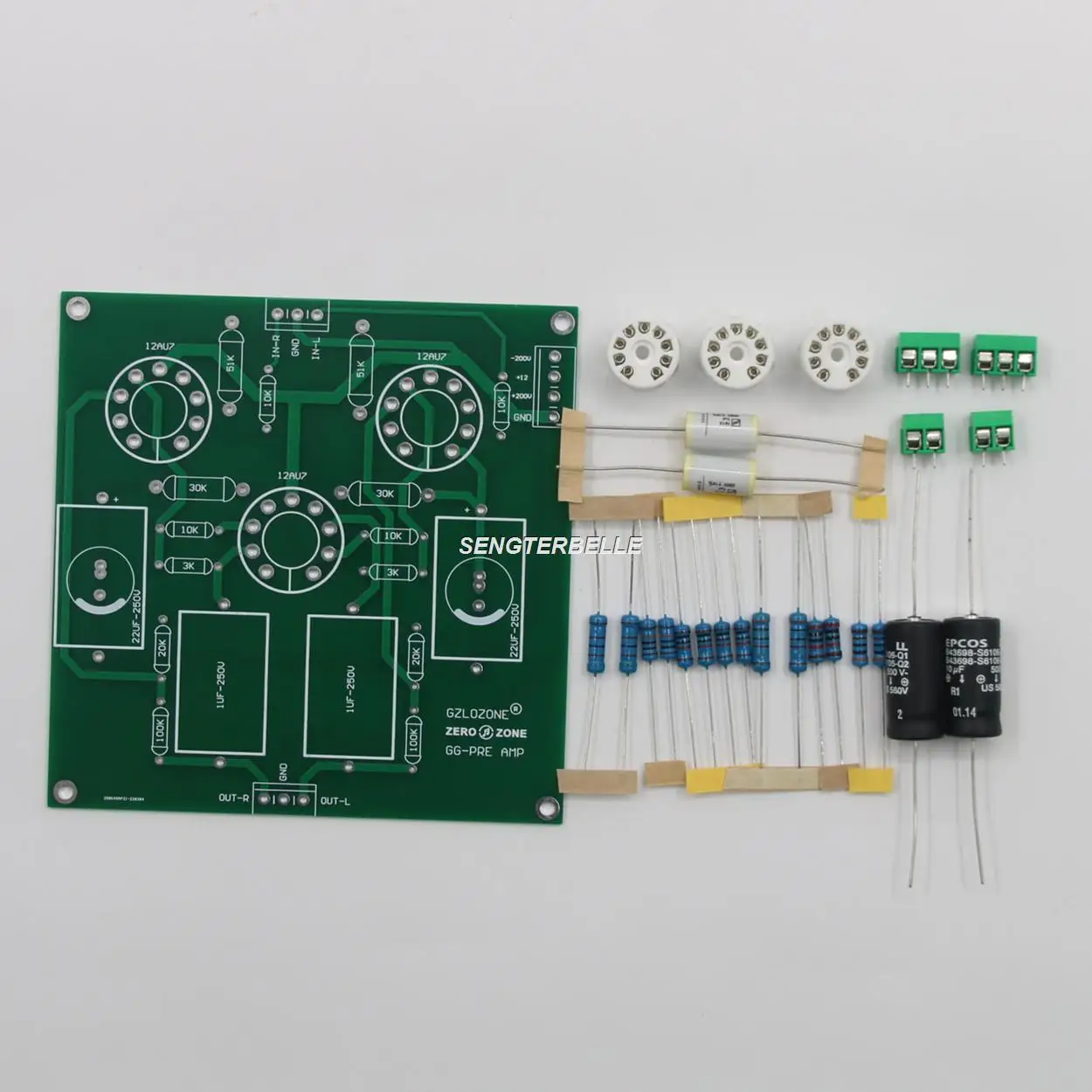 Placa/Kit/Pcb del preamplificador estéreo del buffer del tubo de HiFi 12AU7 consulte el preamplificador GG de la red de tierra