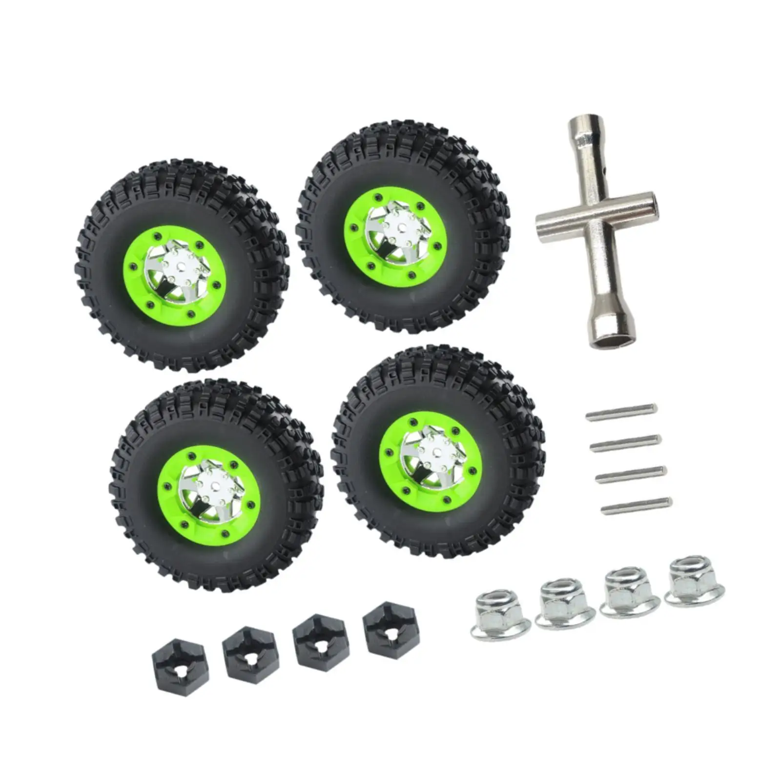 1/12 Scale RC Car Tires Set 4pcs Soft Rubber Wheels for Crawler Truck Upgrades Anti Skid Off Road