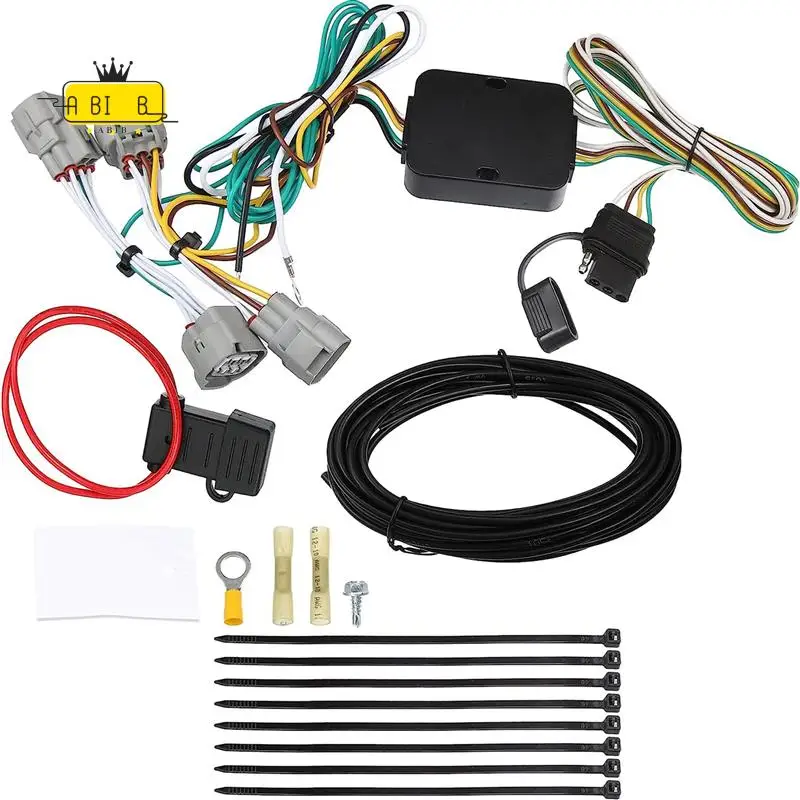 

ABIB -4 Way Trailer Wiring Harness Connector Plug 56208 118605 Parts Accessories Fit For Jeep Cherokee 2014-2018