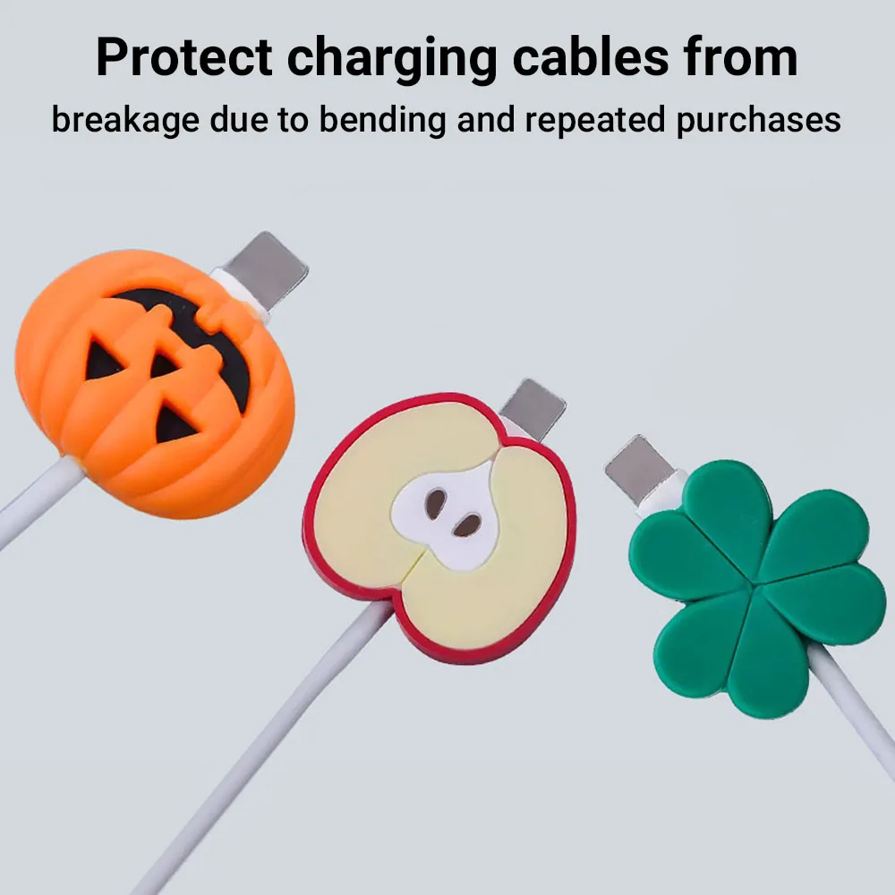 New Cute Fruit Shape Charging Cable Protector Anti-Break Sleeve for iPhone Android Data Wire Protective Cover