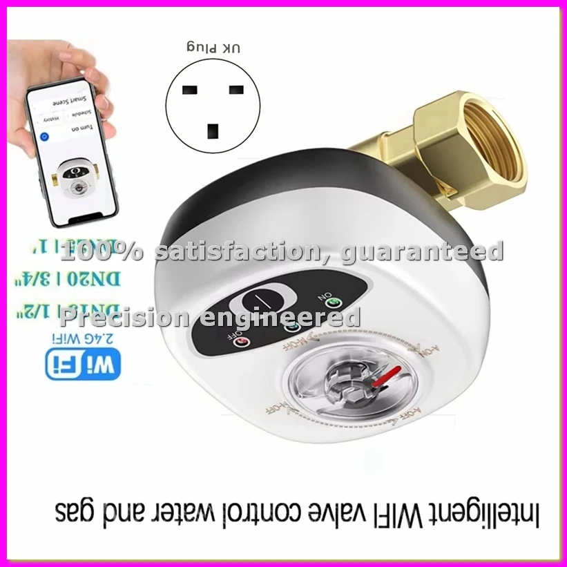 

WIFI Smart Valve Controller APP Remote Control Water Shutoff Wireless Automated Ball Valve for UK Plug DN20-BCBW