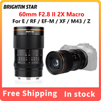 Brightin Star 2X Macro Lens 60mm F2.8 II Manual Focus Mirrorless Camera Lens for Sony E Nikon Z Fuji X Canon EOS M RF M4/3
