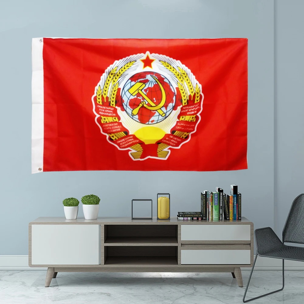 The Soviet Union 1923 Flag 3X5FT150X90CM Banner Design Outdoor Advertising Decoration Party Sport Polyester Shaft Cover Grommets