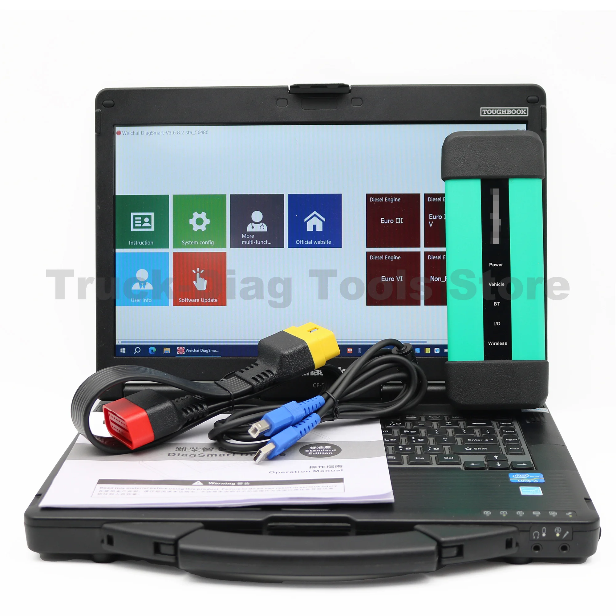 Brand New Zhiduoxing 1005422179 Diagnostic Tools OBD Diagnosis 3.1 Engine Special Fault Diagsmart For Weichai EOL Truck Scanner