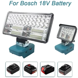 LED Work Light Flashlight for Bosch 18V Li-ion Battery Tool Lamp with USB Type-c for Camping Fishing Hiking Emergency Lighting