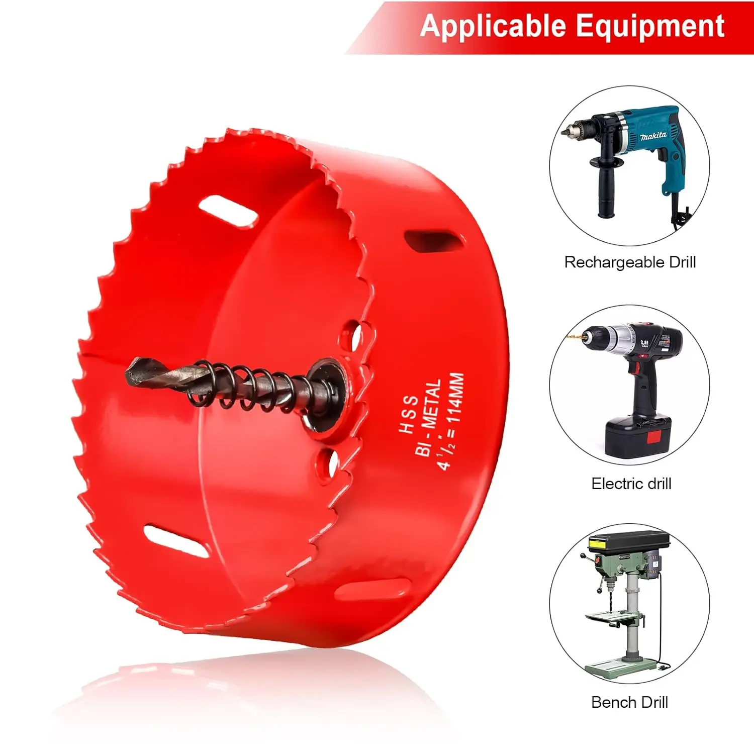 4inch Hole Saw for Wood HSS Bi-Metal Hole Cutter for Timber Plasterboard Plastic Vent Pipe and Soft Metal Sheet