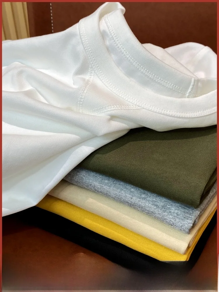 

Heavyweight T-irt 260g Cotton Men's Vintage e ort Sve New Summer Faion round Ne Stand Fit Youth ular