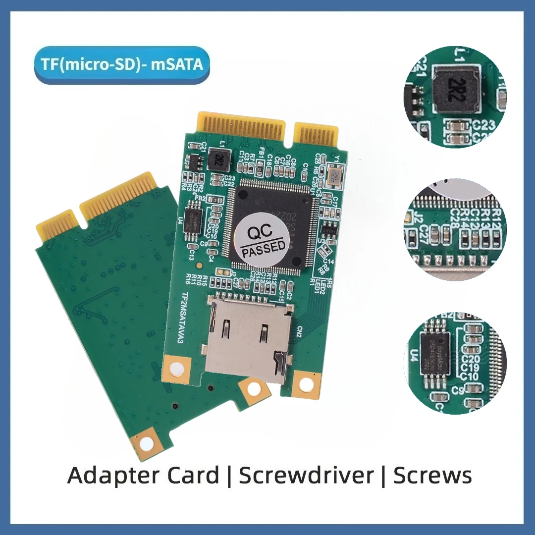 TF (micro-SD) To MSATA Adapter Card Embedded Industrial Mobile SSD mSATA TF Card Rearder Converter Card for PCs Computer Laptops