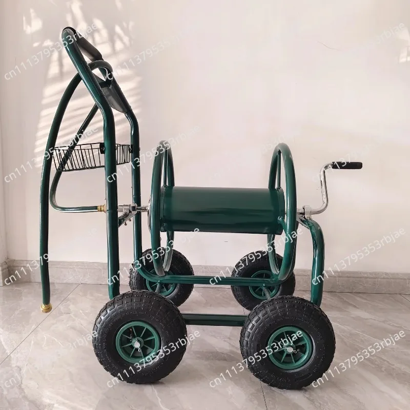 Garden Hose Cart Gardening Watering Hose Reel Cart Push Hose Storage Cart Garden Tool