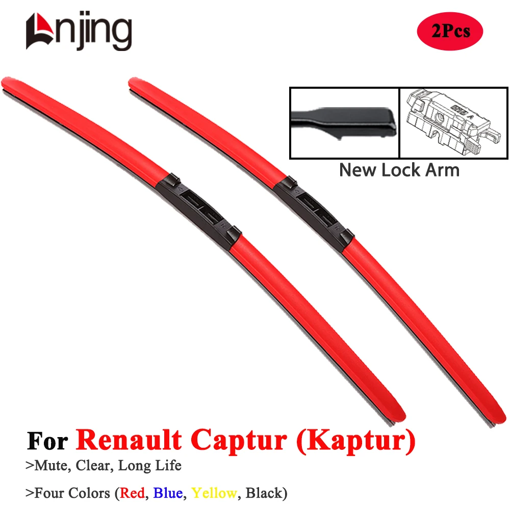 

LNJING Colorful Hybrid Wiper Blade For Renault Captur Kaptur 2 J87 HA JB 2013 2015 2016 2017 2020 2022 2023 2024 Car Accessories