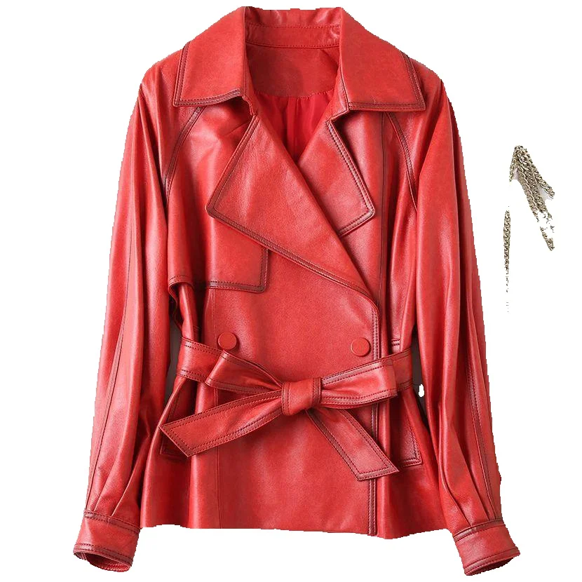 Oil Wax Sheepskin Leather Jacket For Women's New Korean Version Versatile Suit Leather Jacket