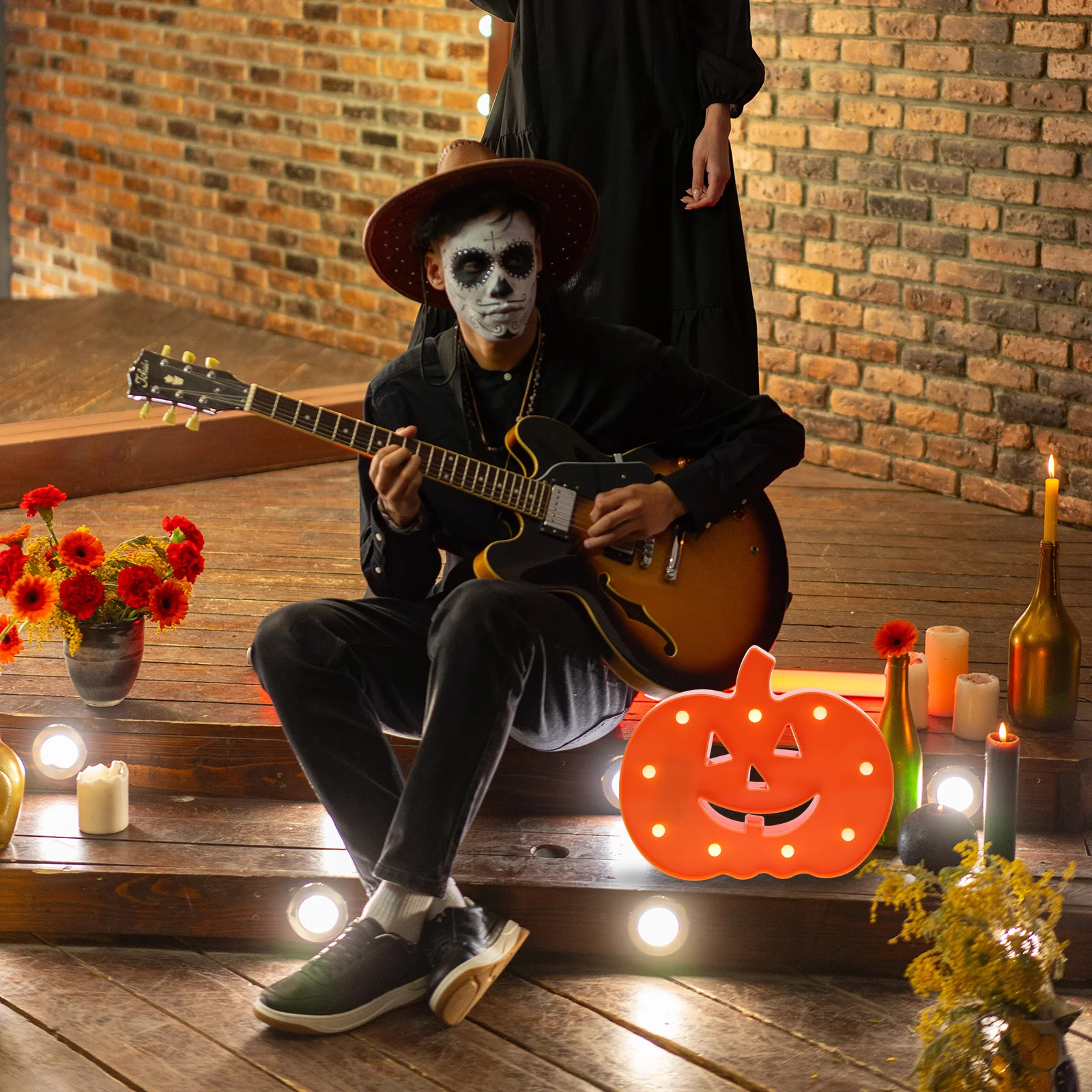 

Halloween Pumpkin Light Funny Pumpkin Ghost Vintage Halloween Party Decor Kids Friendly Durable Indoor Outdoor Decoration