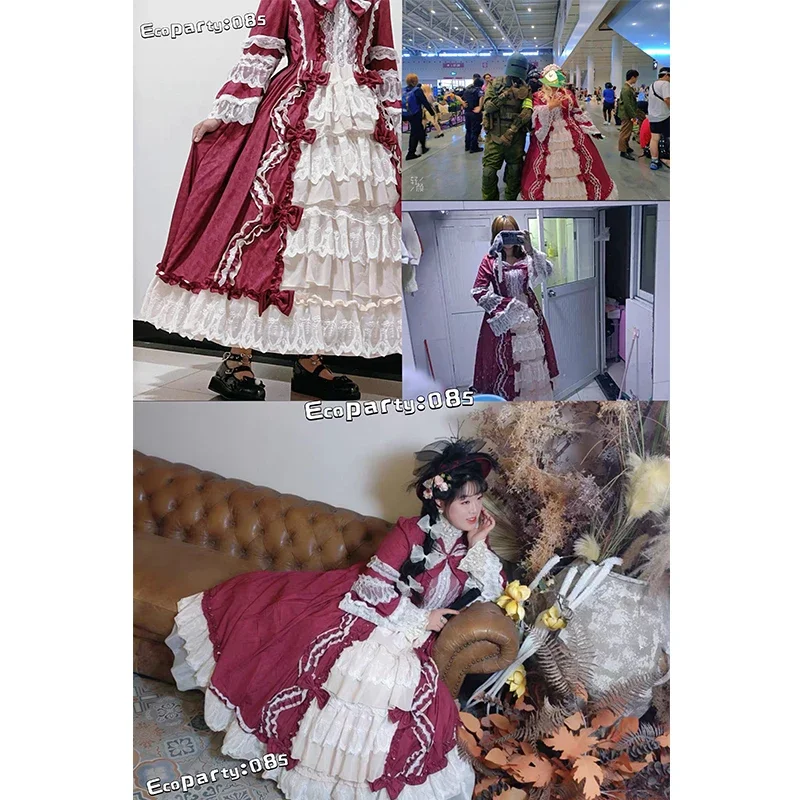 Anime Lolita Cosplay Robe de princesse pour femme, nœud mignon, dentelle, mousseline de soie, robes cousues, dames, tout match, grande balançoire, jupes, 2024