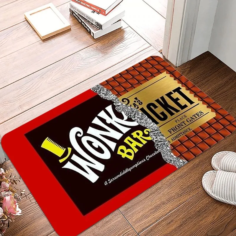 Willy Wonka Golden Carpet Ticket-Inspired Doormat Lightweight Machine Washable Rug for Bedroom Living Room Entrance Decor Mats