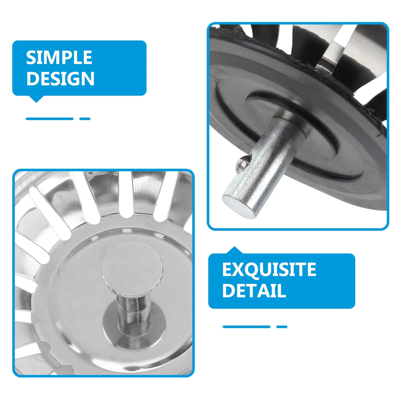 

Stainless Steel Kitchen Sink Basket Silver Durable Rust-Free Drain Catcher Food Particle Blocker Stainless Steel Sink Strainer