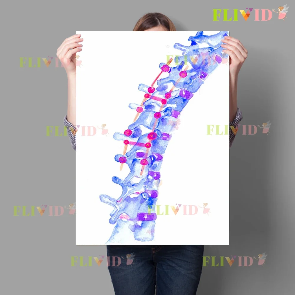 Watercolor Anatomical Canvas Painting,Histology Cell & Human Heart & Eye Wall Art Medical Educational  Clinic & Waiting Poster