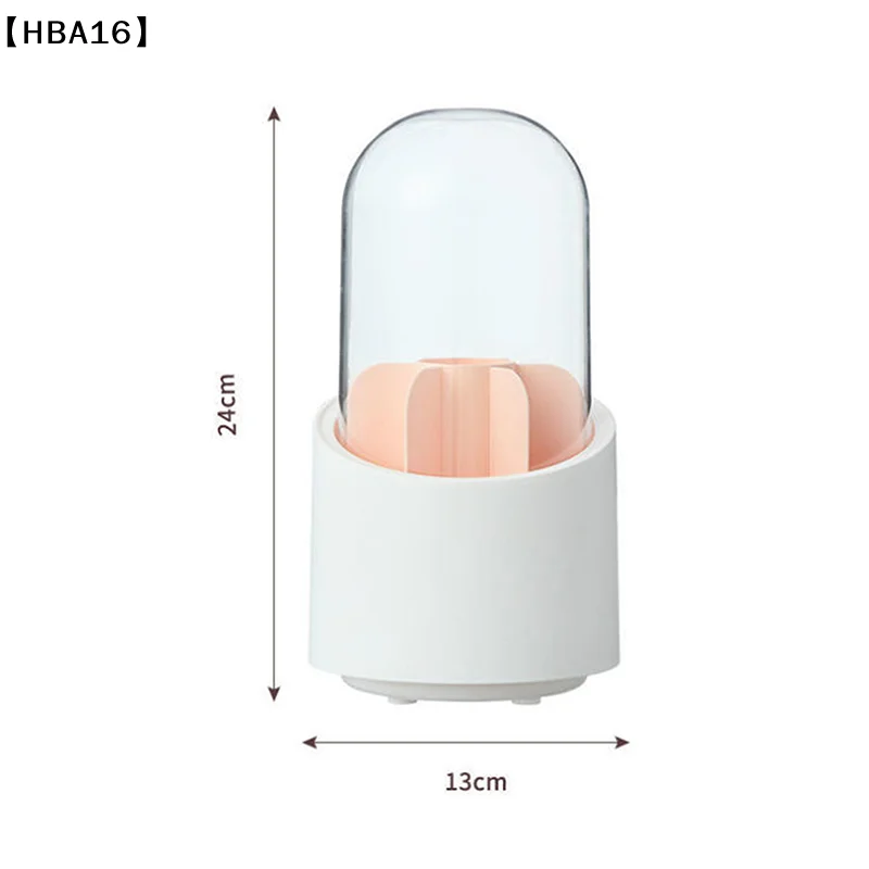 〔HBA16〕 360° Rotating Makeup Brush Bucket With Dust-proof Cover Cosmetic Storage Box