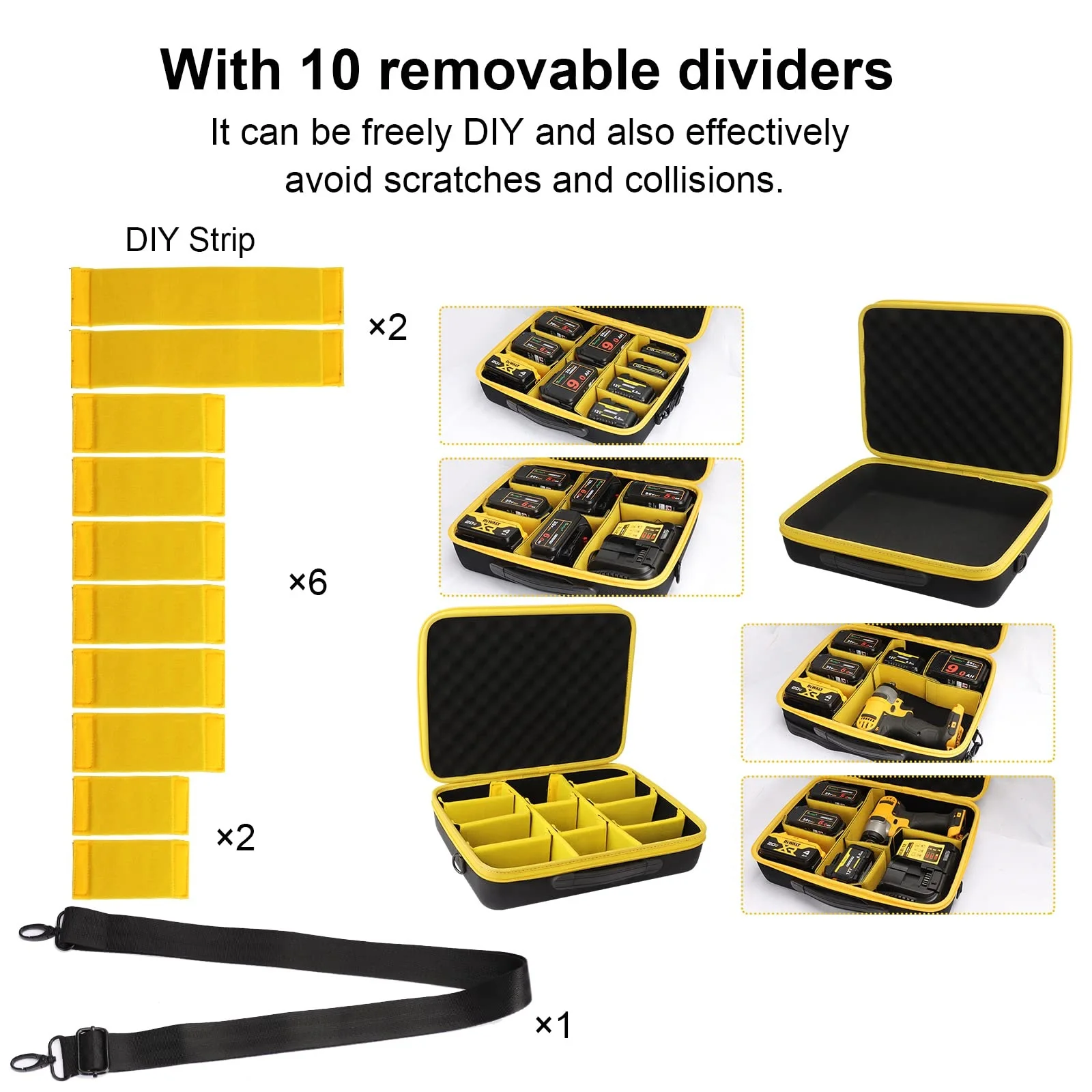 Waitley Portable Tool Battery Storage Case Waterproof accessories box For Dewalt Makita Bosch ect batteries store carry