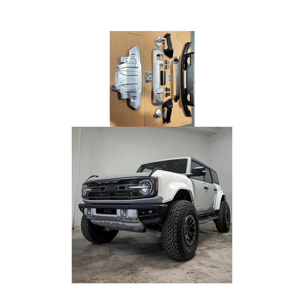 New Front Bumper Steel Bolt-On Bar Bumper with Bracket Built-in Led Fog Light for 20212022 2023 Ford Bronco 4 2 Door Accessories