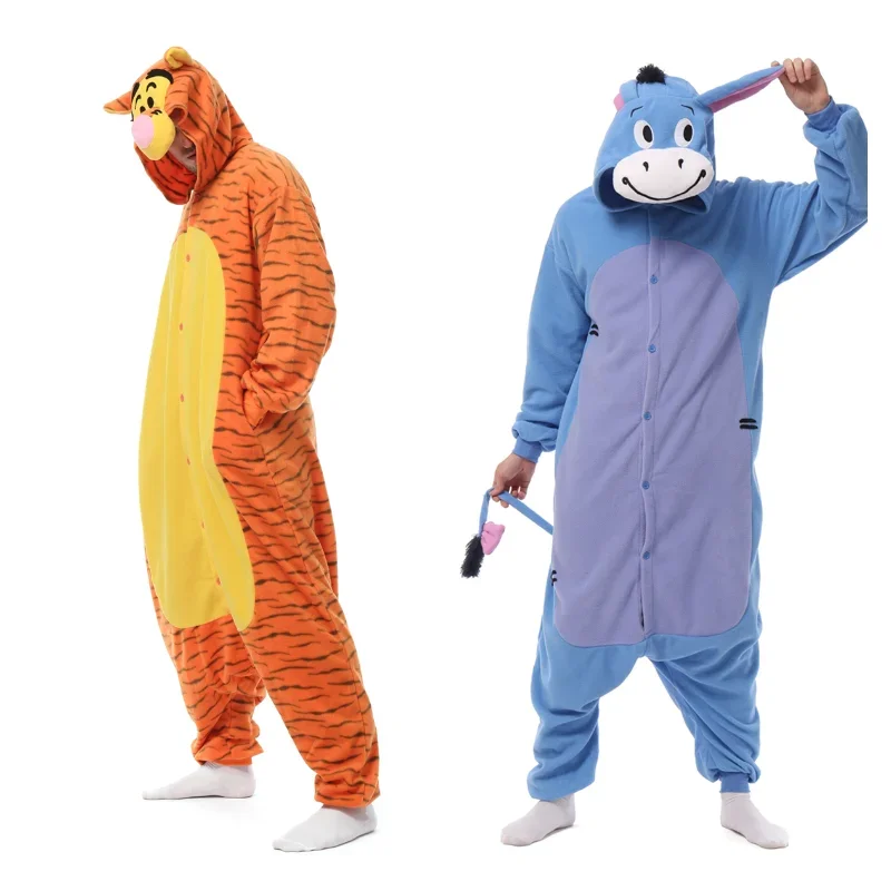 Kigurumi onesie cartoon tiger pajamas for adult women men animal pyjamas homewear Halloween cosplay party costume XXL