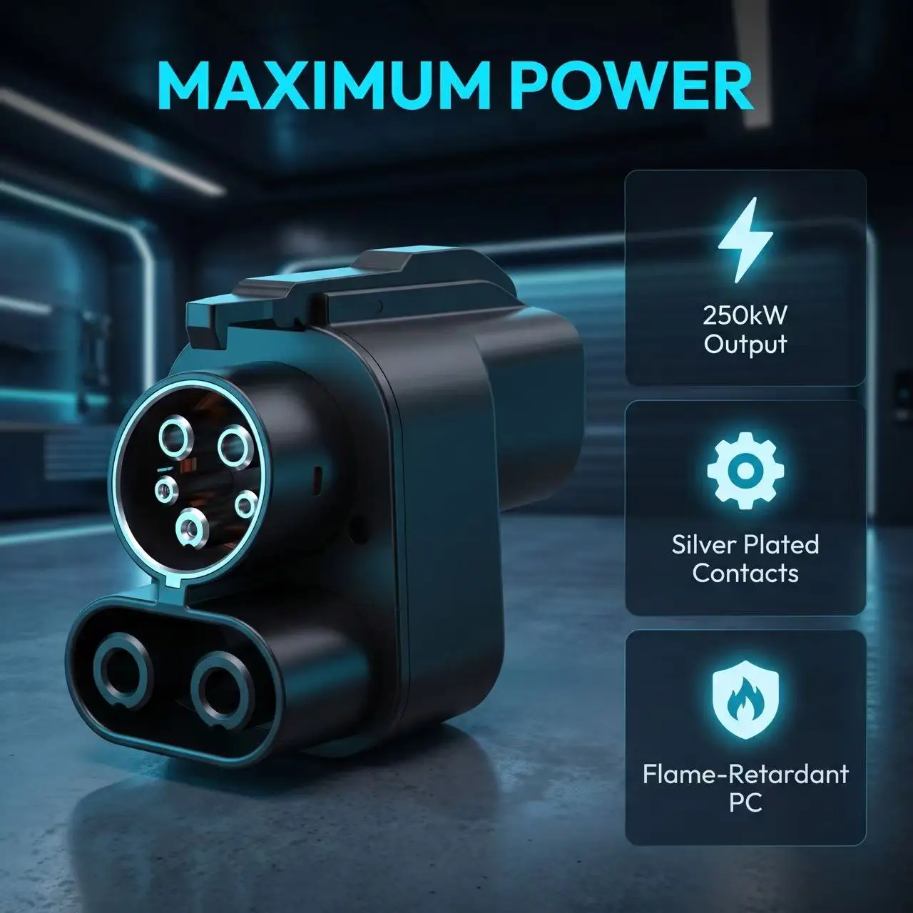 Upgraded Tesla Turbocharger Adapter NACS to CCS1 Charging Adapter for Electric Vehicle Fast Charging Accessory