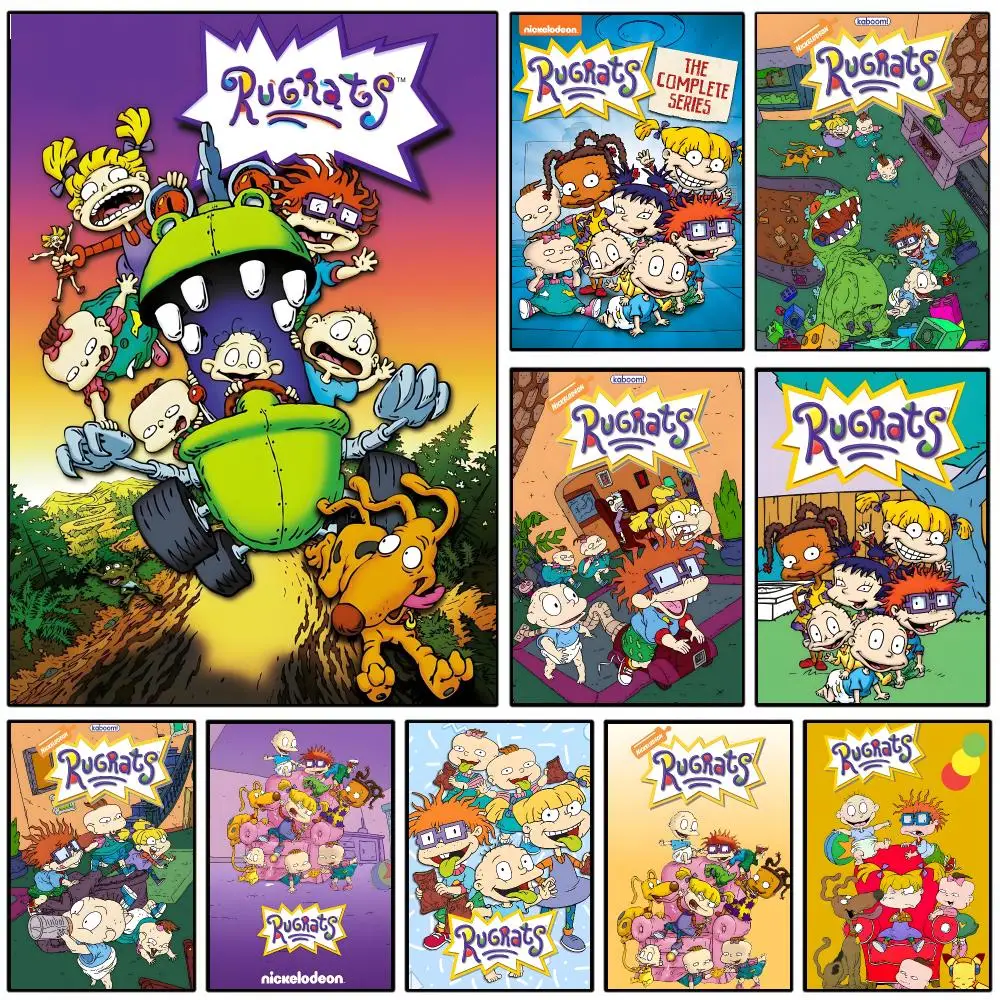 R-Rugrats Poster Self-adhesive Art Waterproof Paper Sticker Coffee House Wall Decor