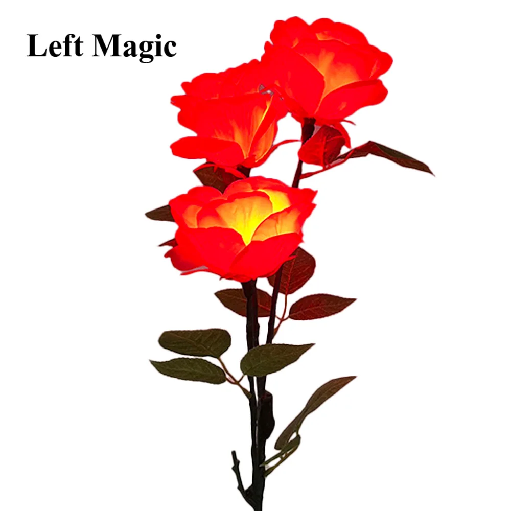 

Lighting Rose Queen (3 flowers,Charge version) Magic Tricks Magician Stage Bar Party Wedding Gimmick Prop Comedy trucos de magia