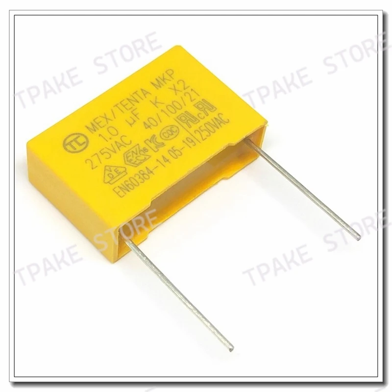 10pcs 275VAC X2 Safety capacitor 275V1UF 22mm 105K275V 1000NF Polypropylene film