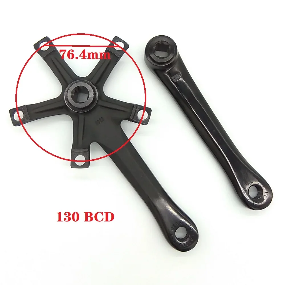 

TRUYOU Road Bicycle Crank 130 BCD Square Hole JIS BMX Parts Folding Bike Crankset 170/165/152MM 5 Bolts Glossy Black Aluminum