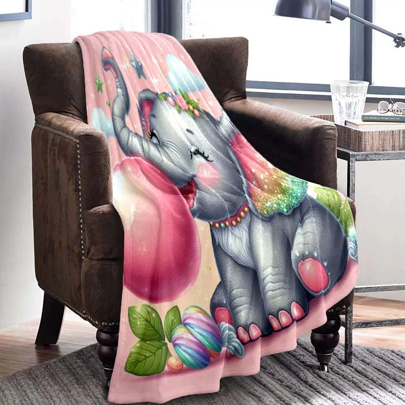 

3D Printing Cartoon Cute Elephant Blanket Is Suitable for The Cute Soft Flange Blanket Gift of The Sofa