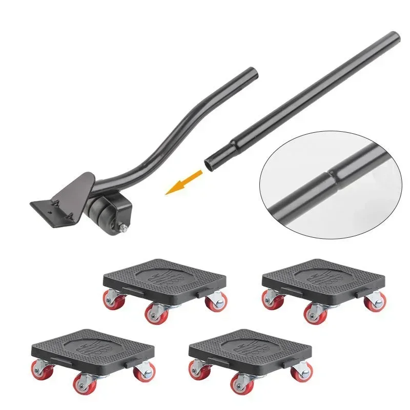 6Pcs/Set Furniture Mover Tool Transport Lifter Heavy Stuffs Moving Wheel Roller Bar Hand Labor Saving Portable Detachable Tools