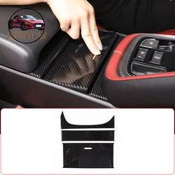 ABS Carbon Fiber/Matte black For Jaguar F-TYPE 2013-2024 Center Console Storage Box Panel Cover Trims Sticker Car Accessories