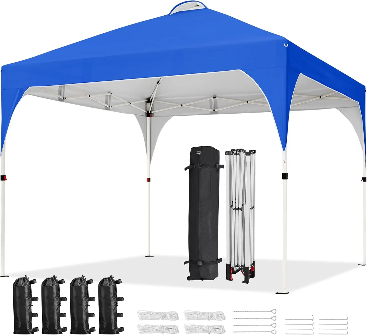 

10x10 Pop Up Canopy Tent with Vent, Easy Set Up Tent, Instant Sun Shelter Canopy with Wheeled Bag, 4 Sandbags