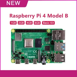 Original Raspberry Pi 4 Model B 1GB/2GB/4GB/8GB RAM 64-bit 1.5GHz quad-core cpu Support WIFI Bluetooth 5.0 Development Board