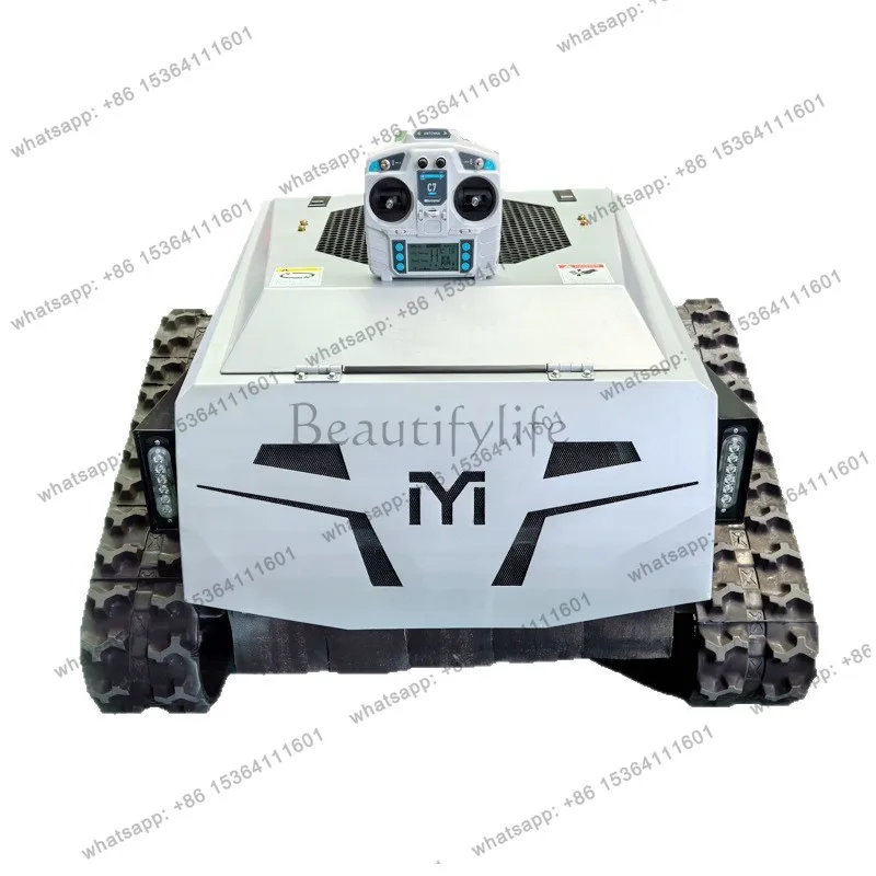 Electric remote control lawn mower, orchard greenhouse agricultural all-terrain crawler lawn mower