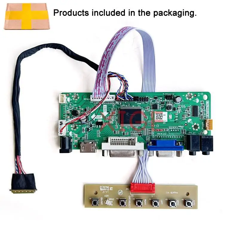 Drive Board Fit LTN101NT07 LTN101NT06 LTN101NT08 LTN101NT05 1024*600 40 Pin LVDS 1024x600 Laptop Display Screen HDMI+DVI+VGA Kit