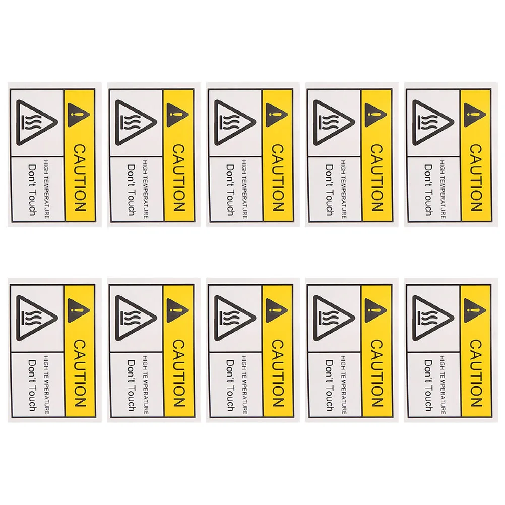 10Pcs High Temperature Warning Sticker Thermal Label Stickers Heat Resistant Adhesive for Industrial Equipment Factory Lab Use