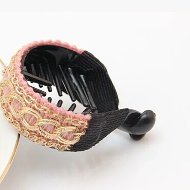 Coletero redondo para mujer, clip de sujeción para el pelo, pasadores de pelo, hebilla, peine, accesorios de peinado