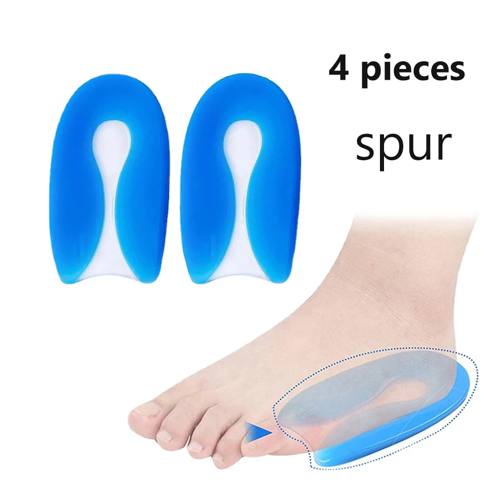 

U-shaped Silicone Deep heel Plantar Fasciitis Heel Protector Heel Spur Cushion Pad Shoe Inserts Insole for Men Women Foot pain