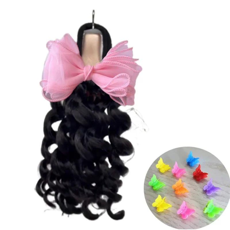 NEW 2pcs/hair 6inch Kidsdeep Wave with Many Different Styles Bow Tie with 10 Roots Elastic Band  for Black Girls