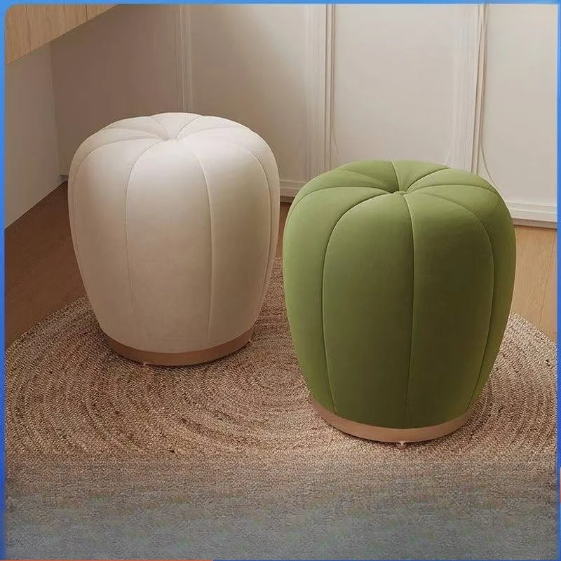 Cream wind makeup stool light luxury chair girls bedroom dresser pumpkin small round stool cloakroom stool