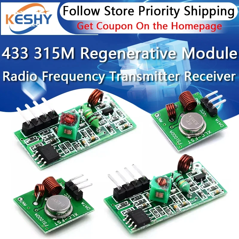 433M 315M Super Regenerative Modul Radio Sender Empfänger 315MHZ/433MHZ Frequenz Sender Empfänger für Arduino