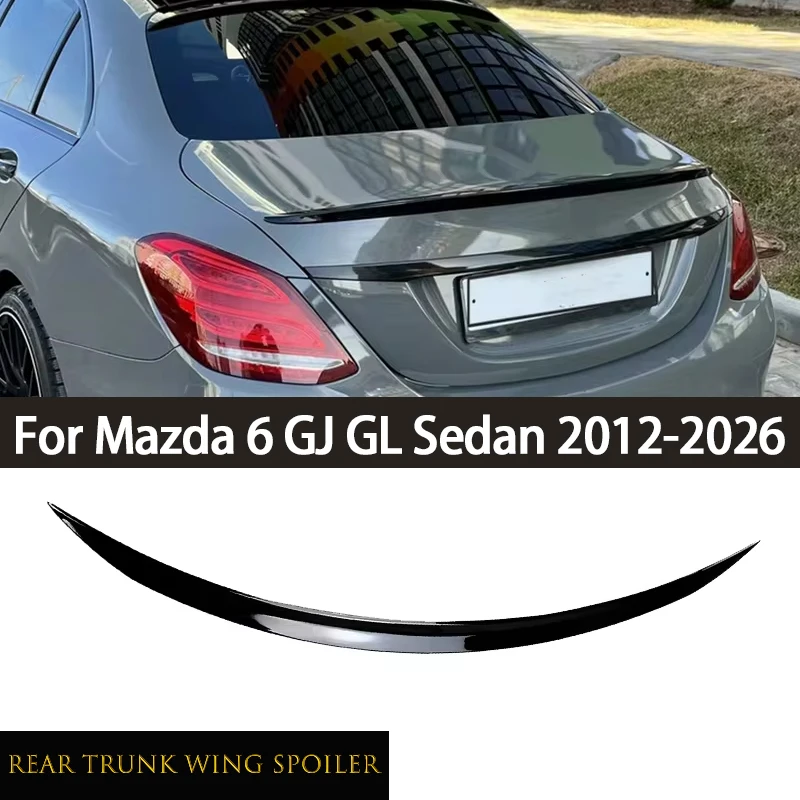 Car Exterior Tuning Rear Trunk Lid Spoiler Wing Stickers For Mazda 6 GJ GL Sedan 2012-2026 Auto Accessories