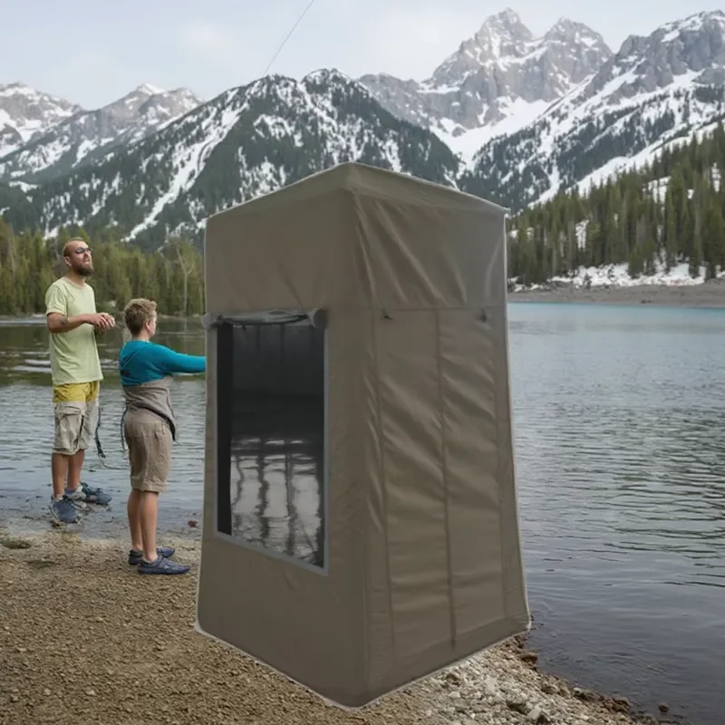 BINSPAPO PVC Oxford Fabric Air Tent Waterproof Anti-UV Fishing Shelter Windproof Winter Features-for Summer Winter