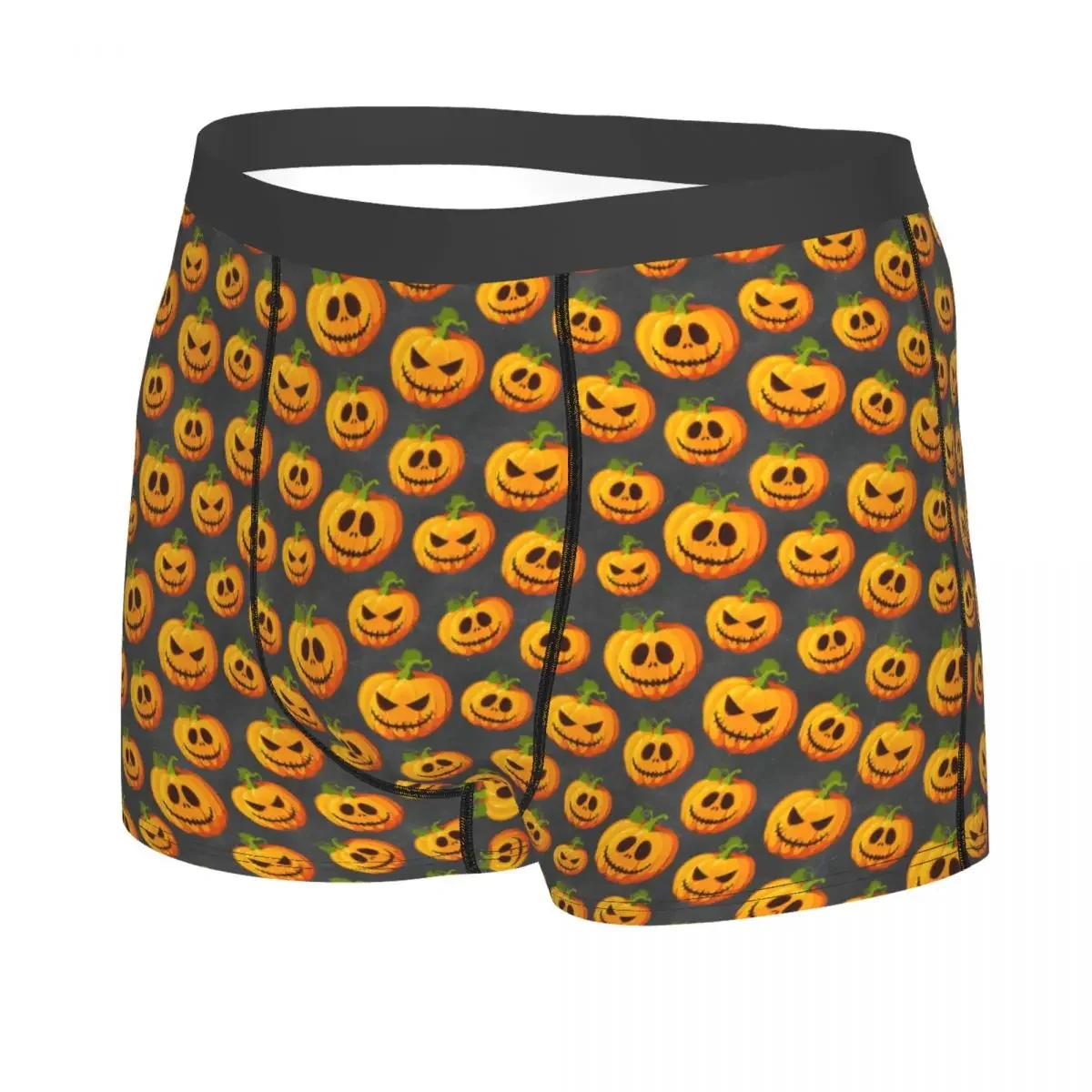 Custom Halloween Jack O Pumpkin Pattern Boxers Shorts Men's Briefs Underwear Fashion Underpants