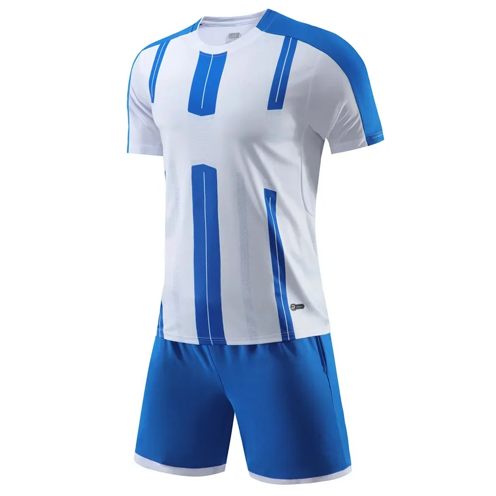 Sublimation Blank Soccer Jersey Sets for Men Kids DIY Custom Quick Dry 2 Piece Professional Football Training Uniform Tracksuit