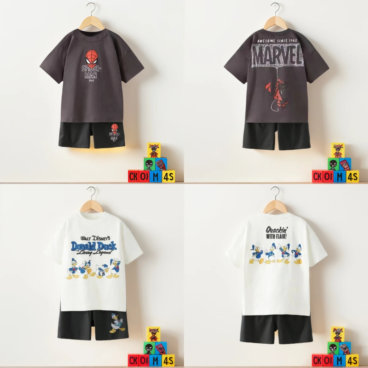 

2025 Summer Sets For Children Donland Duck Tshirt And Shorts Sets Cotton Clothes Toddler Girl Boy Clothing School Casual Costume