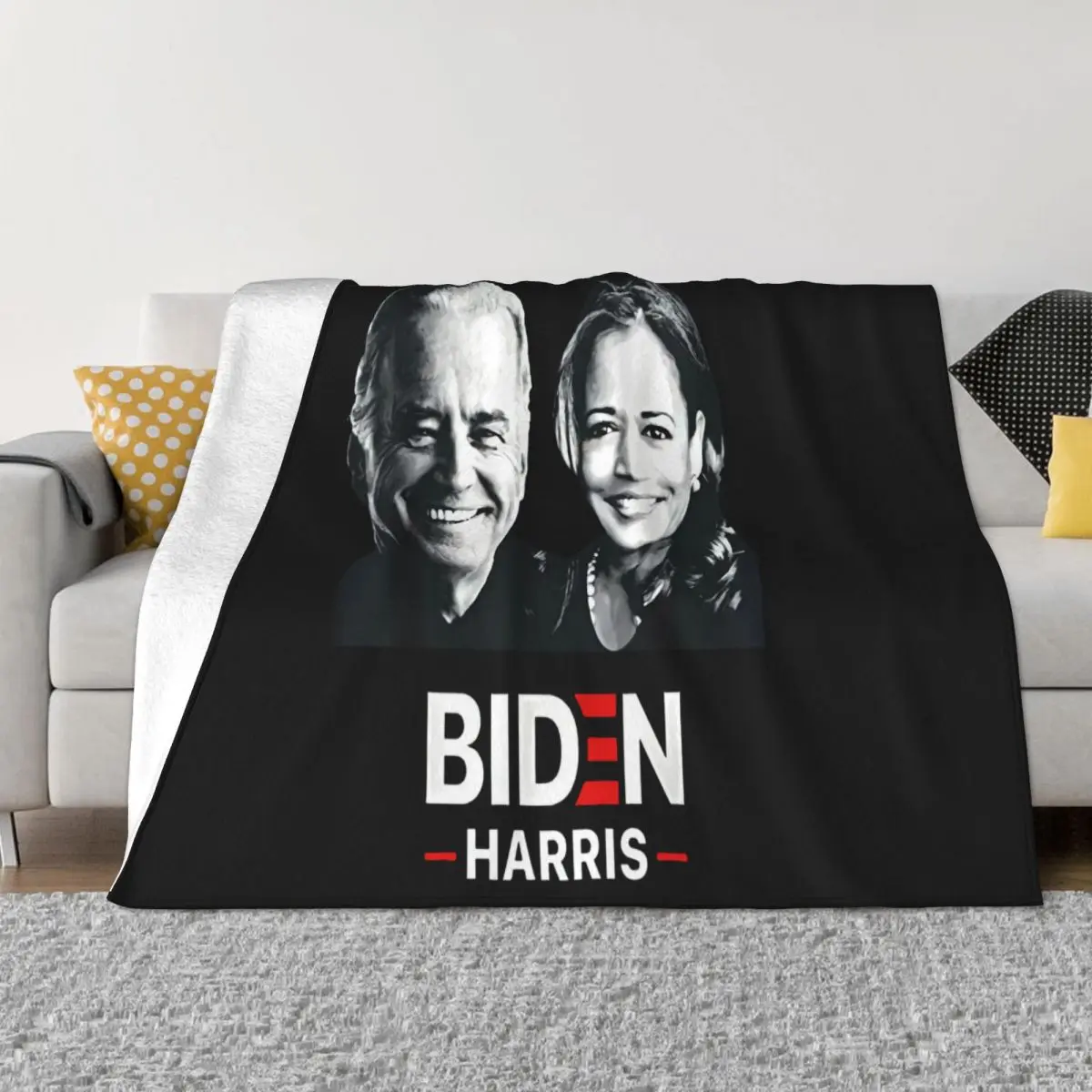 Joe Biden And Kamala Harris Art Portrait Men's Gift Ideas Steampunk Original Oversize Style Homme Throw Blanket