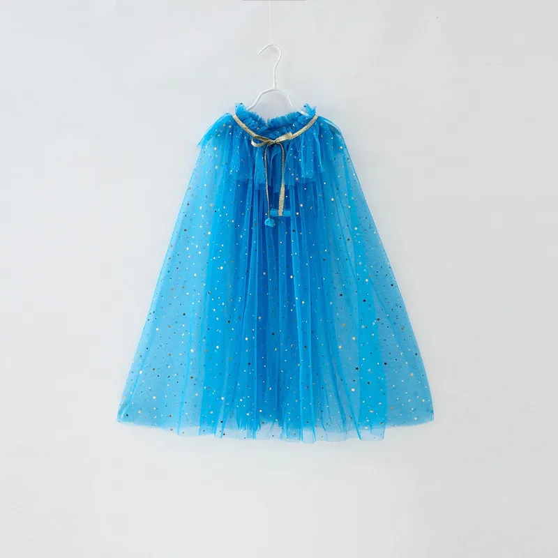 loween Punteruolo per bambini Ort Versione Elsa Princ Gonna Mantello versatile Capispalla in rete con paillettes luminose Mantello per ragazza
