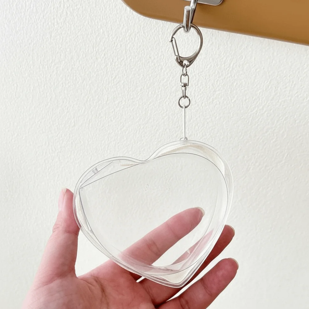 Cute Colorful Heart Figure Carrier Bag Keychain Zipper Closure Lightweight Doll Carrier Bag Kawaii PVC Itabag Outdoor